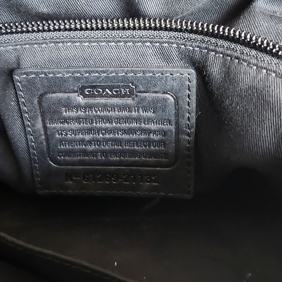 COACH black leather satchel - Picture 4 of 4